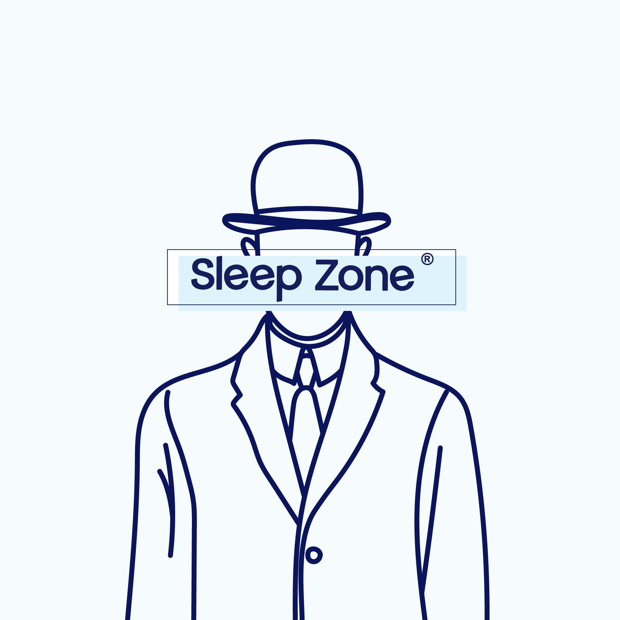 SleepZone bedding label logo brand-new blue liner doodle funny design famous painting illustration