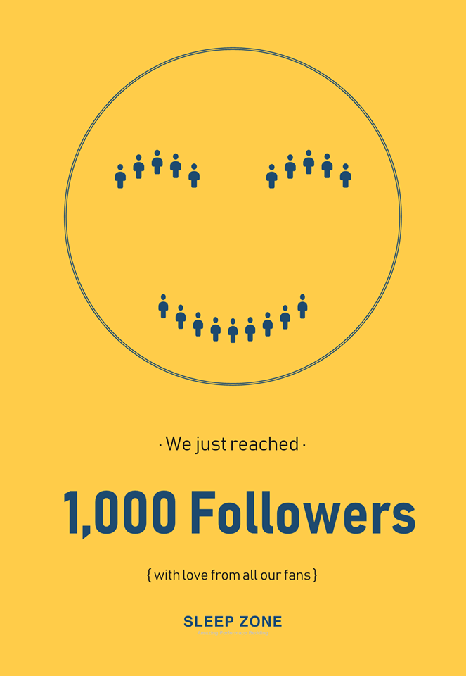 Sleep Zone, facebook, 1000 followers
