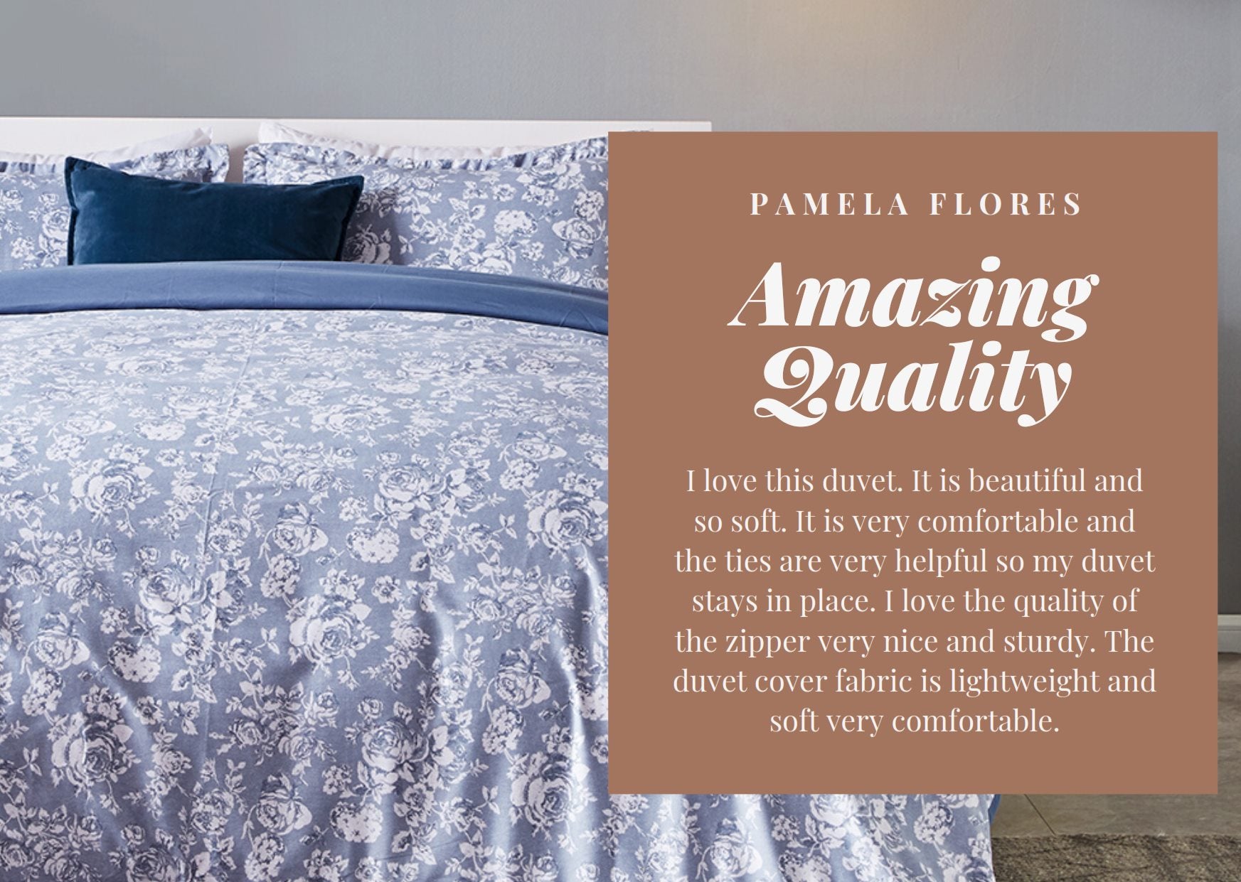 SleepZone,Bedding,DuvetCover,PeonyBlue,Review