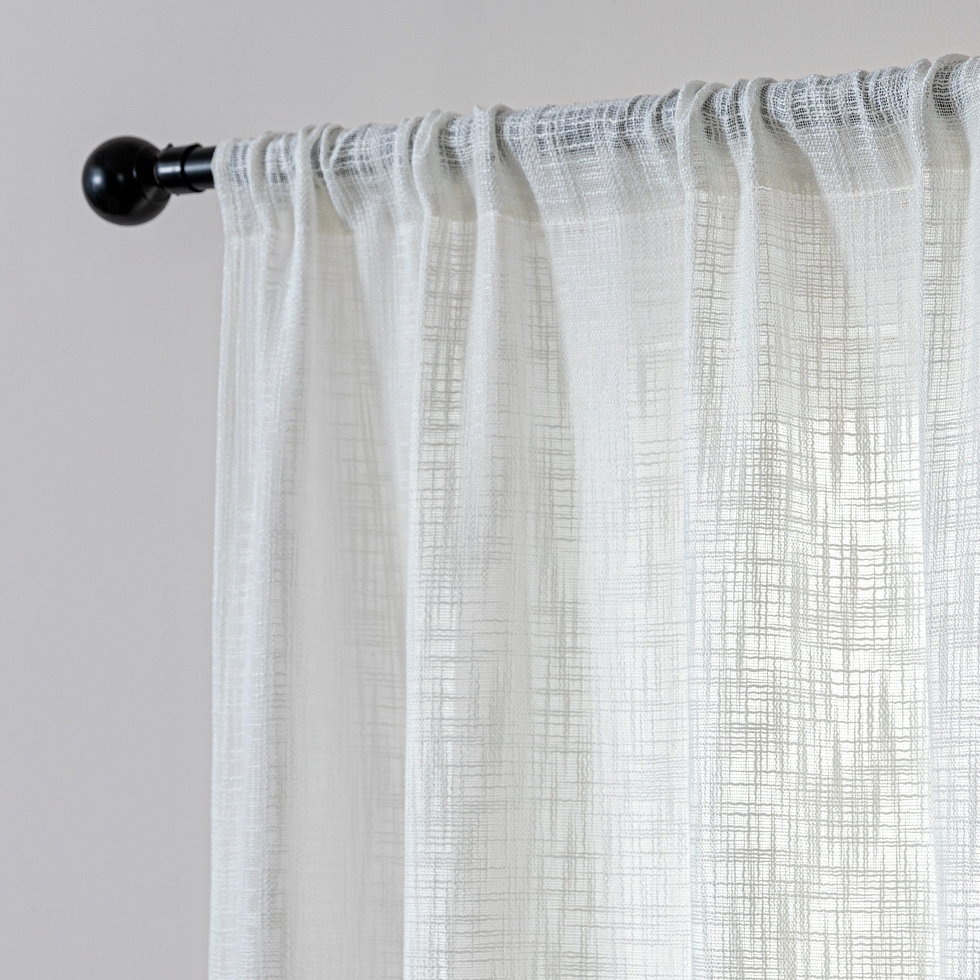 Vintage Touch White Sheer Curtains, Ivy Texture Window Curtains