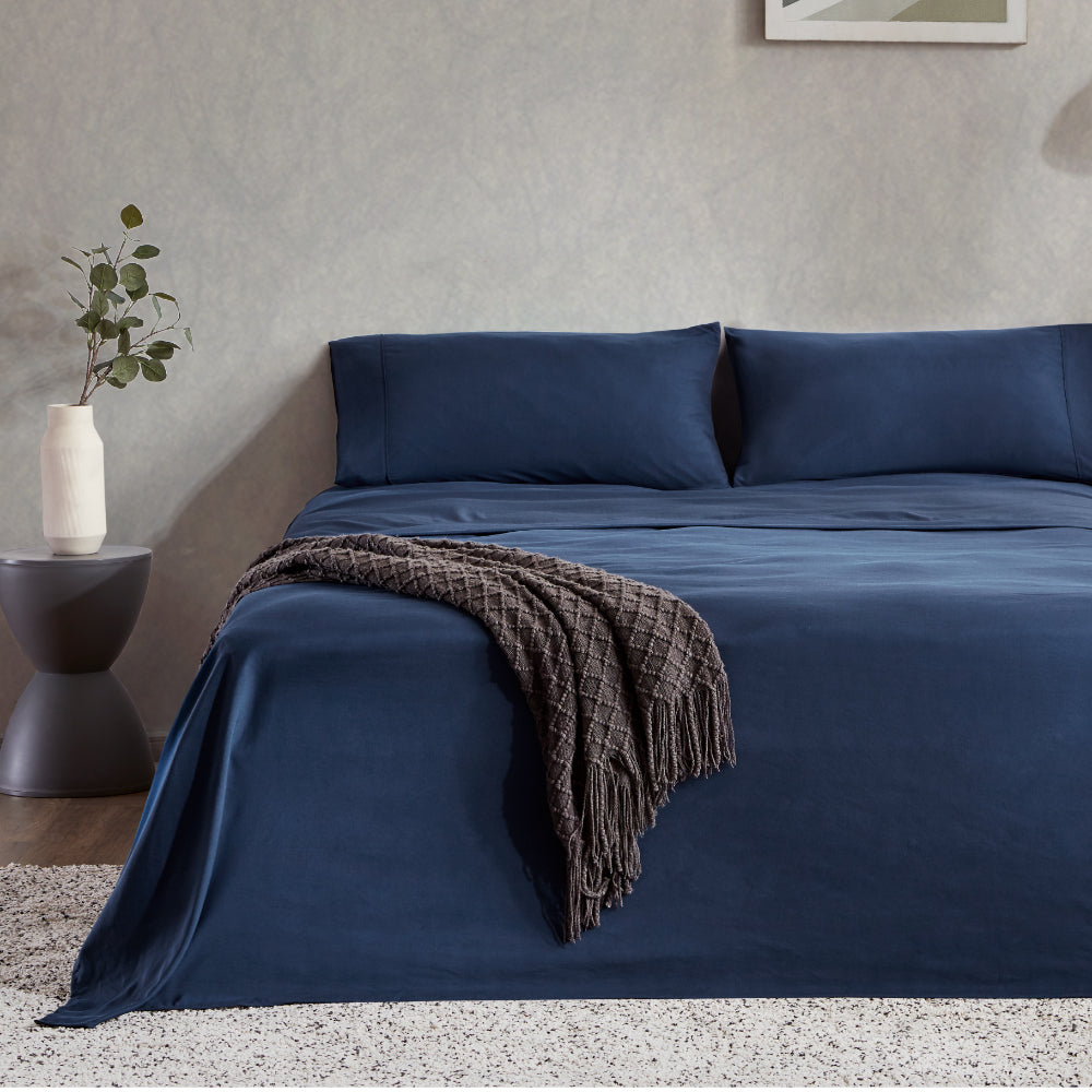 Classic NanoTex® Cooling Sheets Set-Navy Blue.