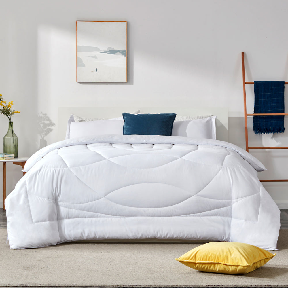 All Season U-Shape Reversible Cooling Comforter Classic White.