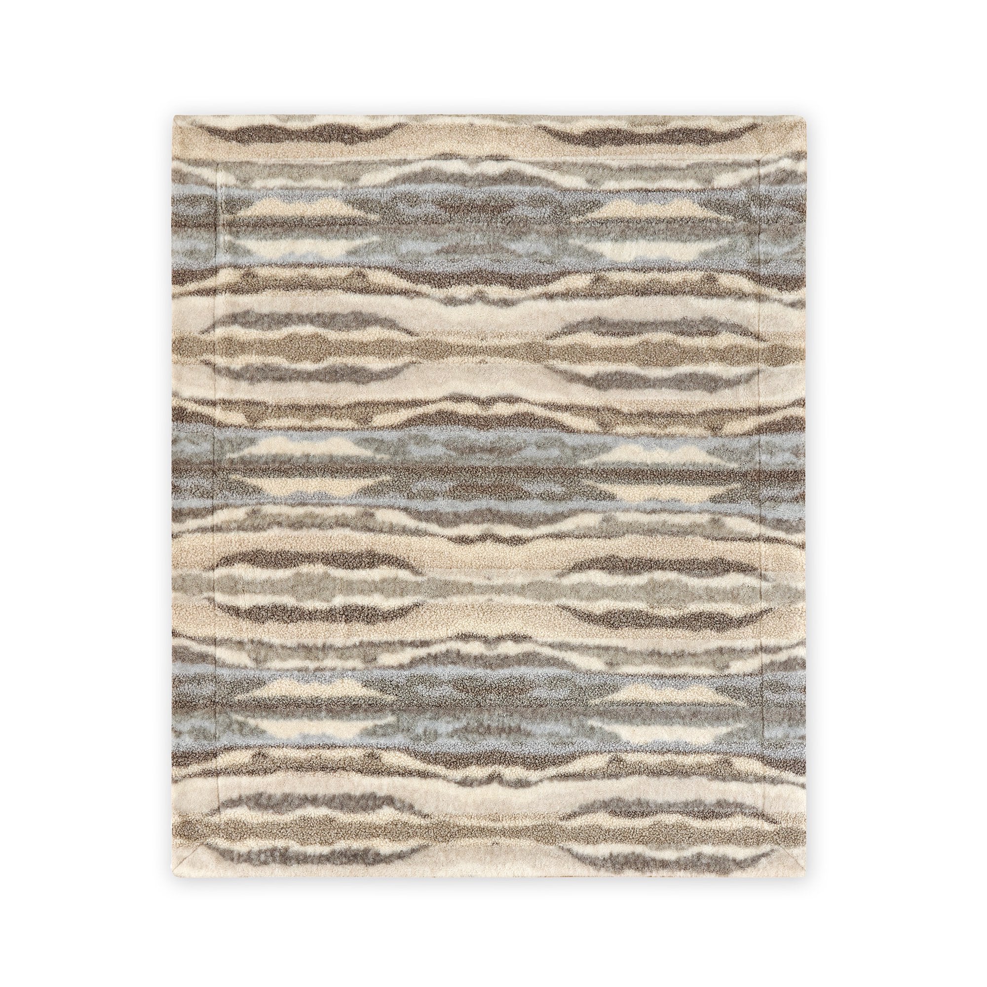 Videri Home 50"× 60" Throw Blanket, Multi-Color Striped Soft Durable Fluffy Faux Fur Bed Blankets