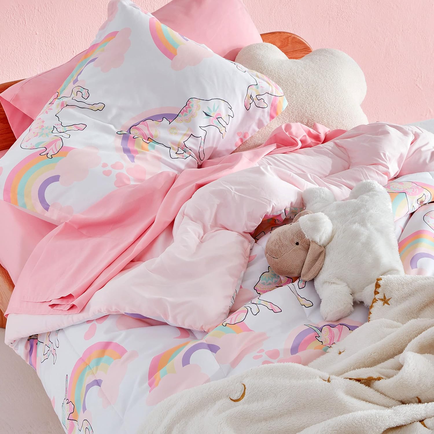 Unicorn Kids Comforter Set - Soft Bedding for Girls