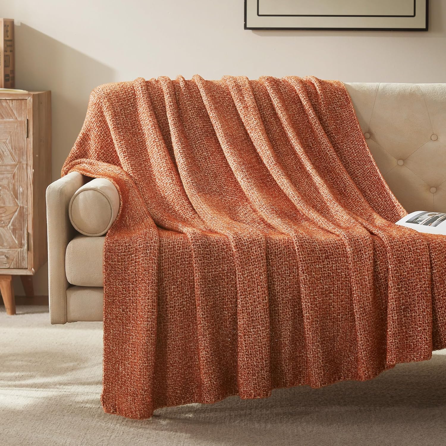 Cozy Jersey Knit Throw Blanket - Warm & Soft for Couch, Bed & Living Room