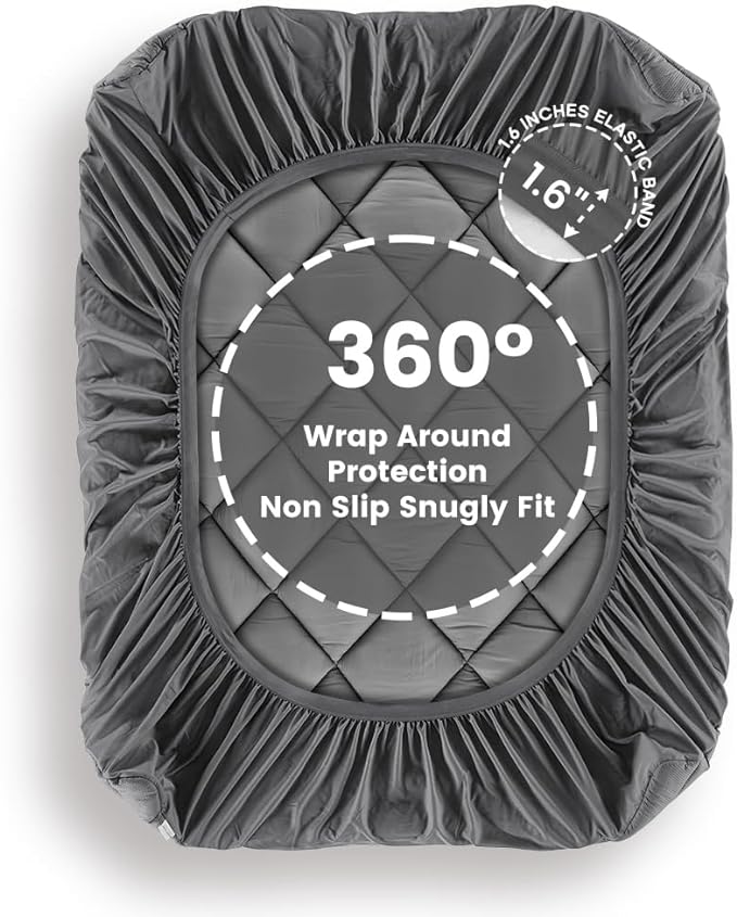 Extra Thick Mattress Pad for Back Pain Grey.