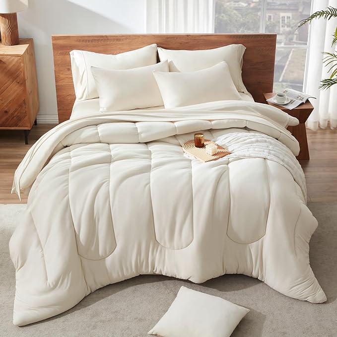 Jersey knit comforter beige main
