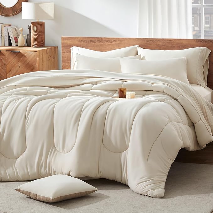 Jersey knit comforter beige 5