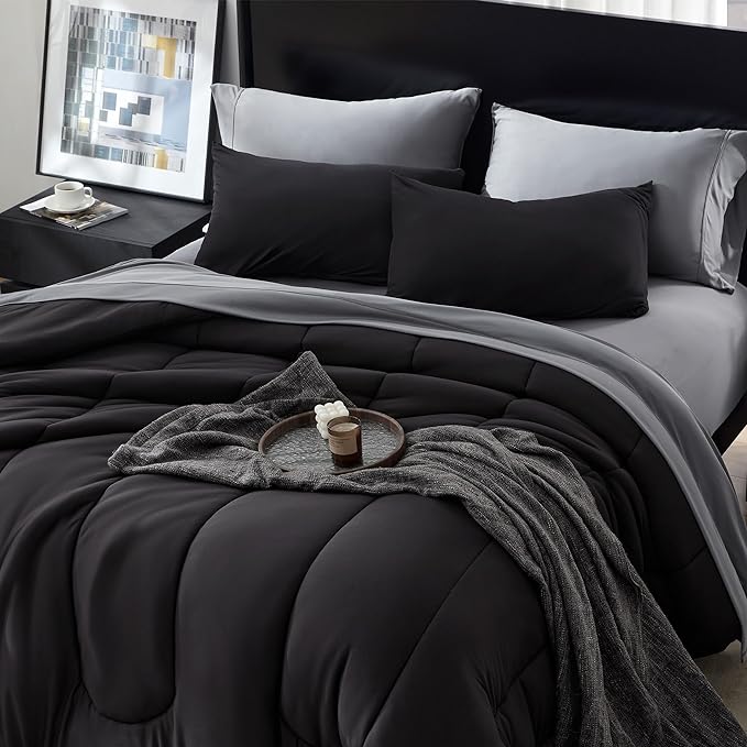 Jersey knit comforter black-5