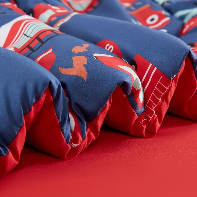 Fire Truck Kids Printed Bedding Set'-