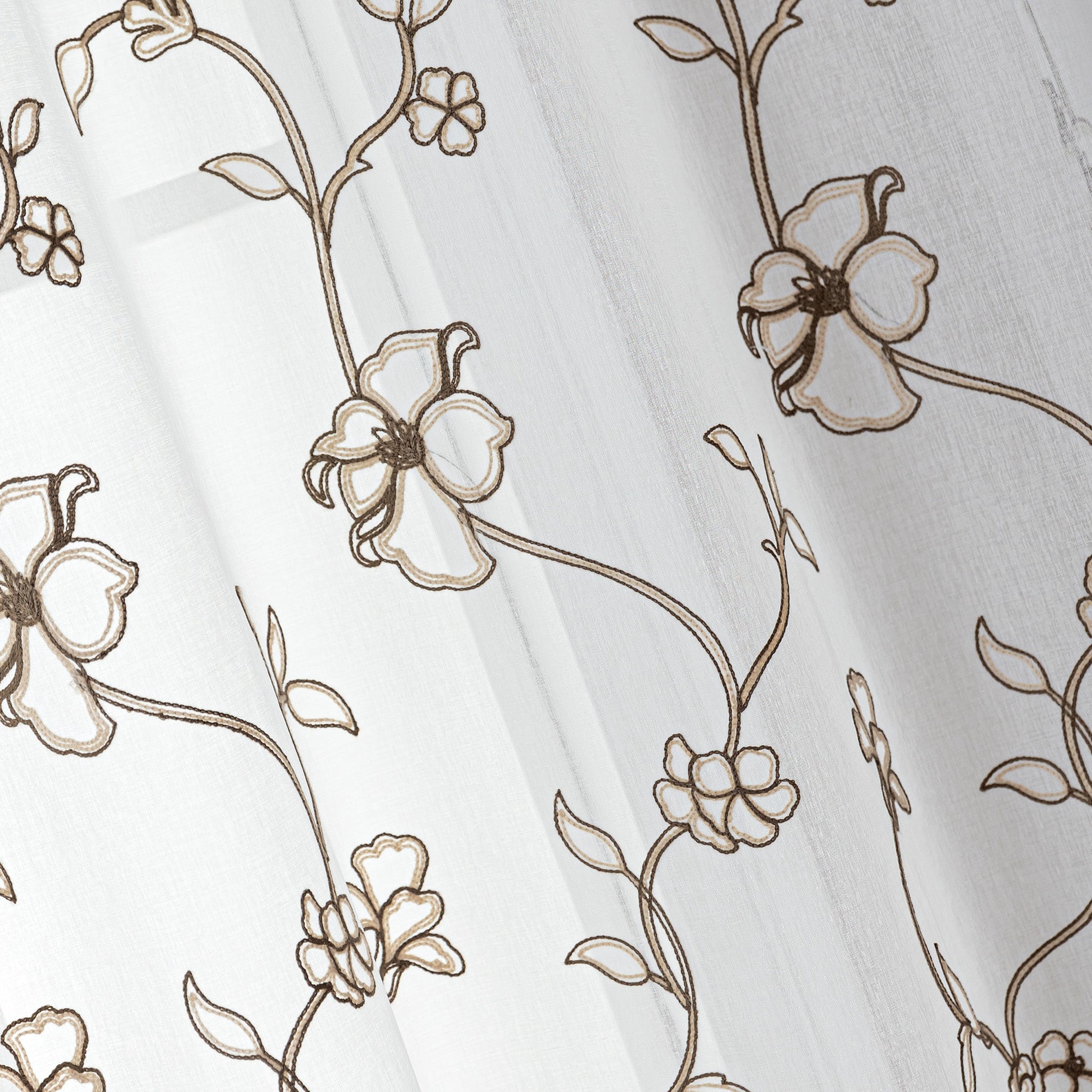 Sheer Curtains for Living Room and Bedroom, Embroidered Sheer Curtains White Sheer Curtain