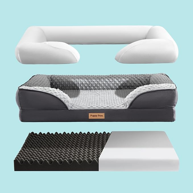 Puppy Paw Luxurious and Plush Dog Sofa Bed for Ultimate Comfort.