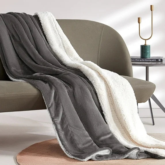 Sherpa Fleece Blanket for Bed - Fuzzy Plush Ultra Soft & Warm Blanket for All Seasons