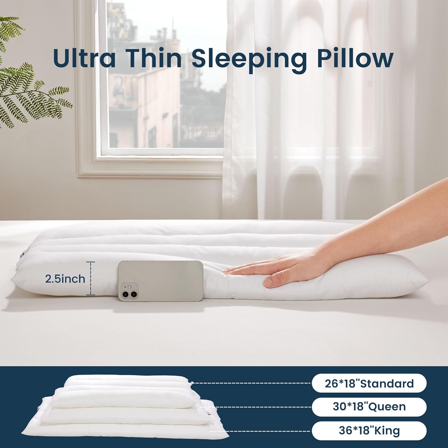 ultra thin cotton pillow king queen standard