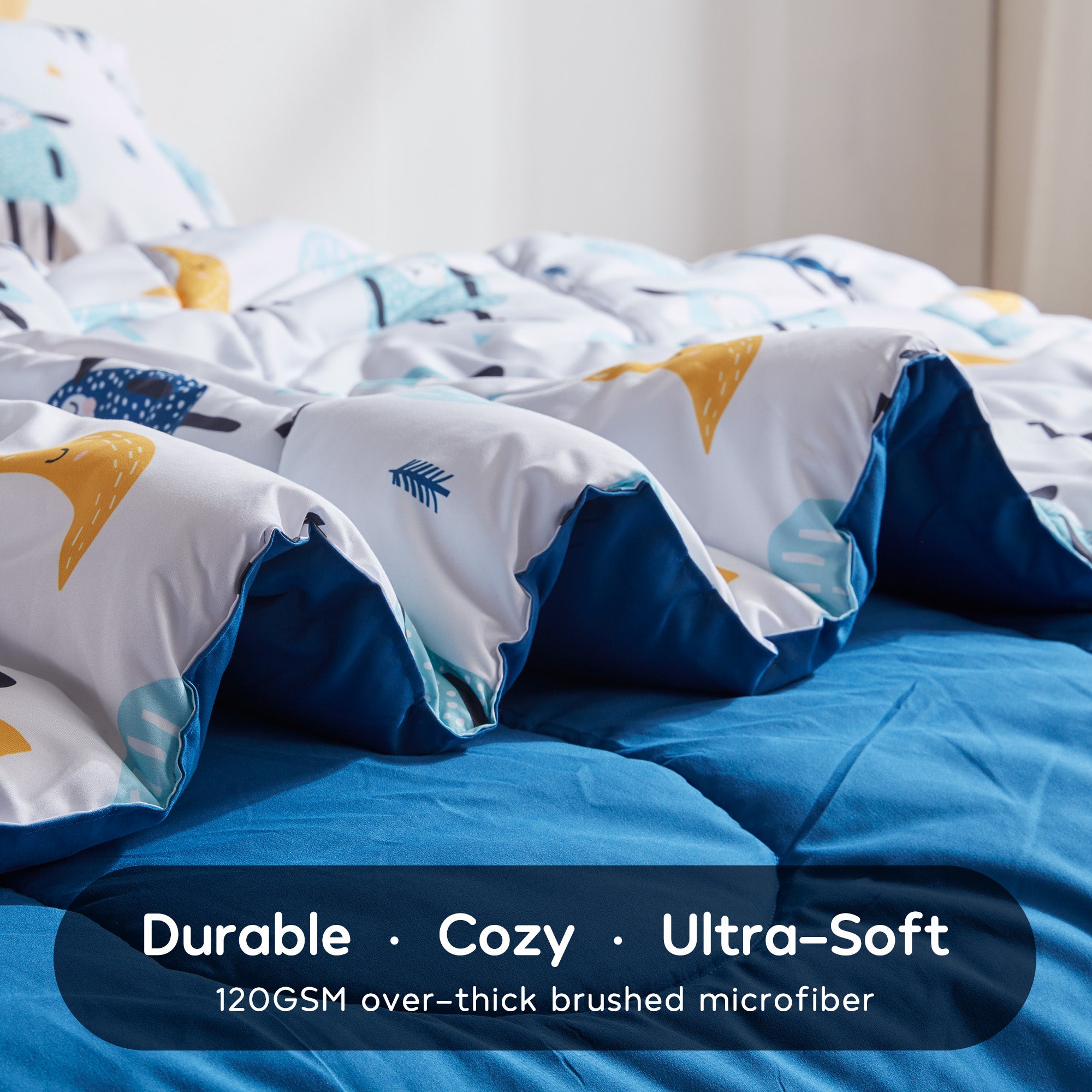 Blue Sheep Kids Comforter Set Printed Bedding Set.
