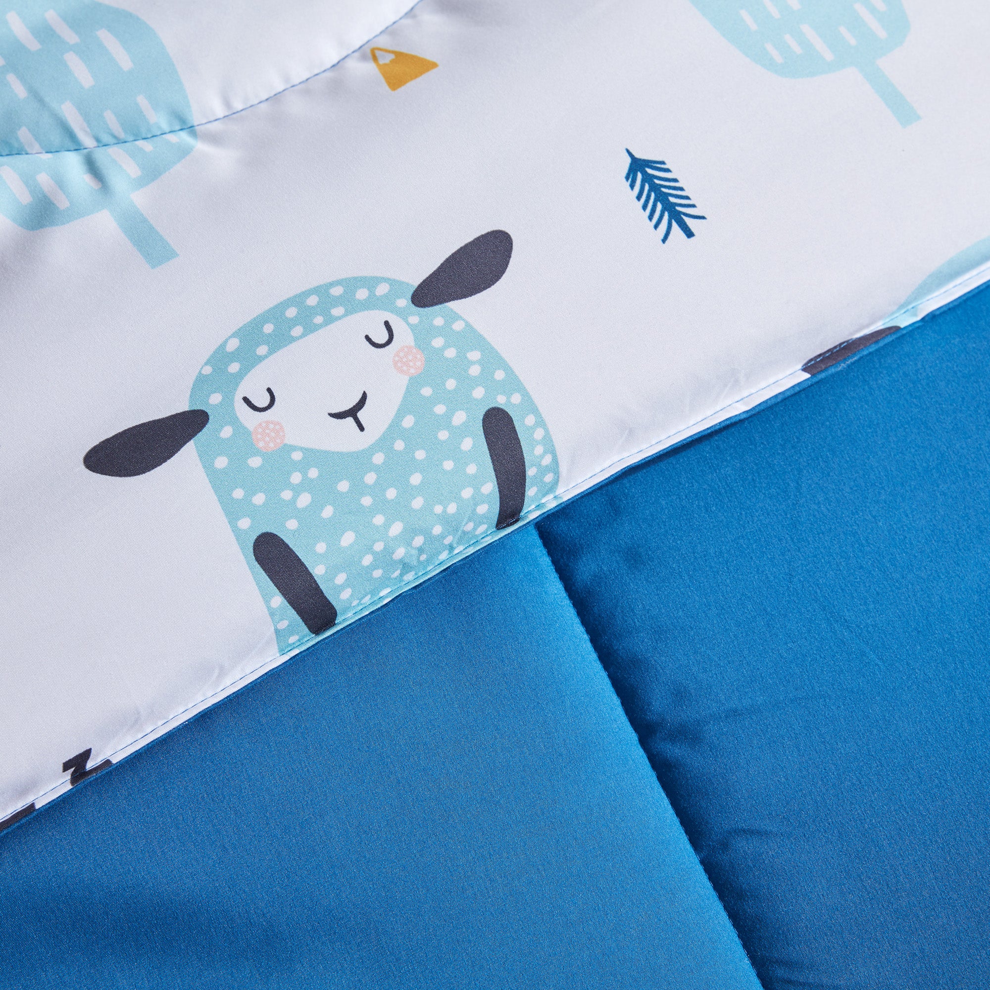 Blue Sheep Kids Comforter Set Printed Bedding Set.