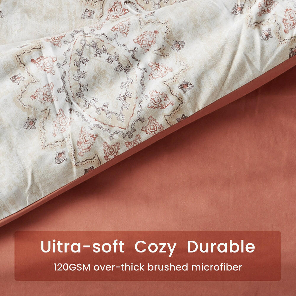 Damask Pattern Printed Duvet Cover Set.