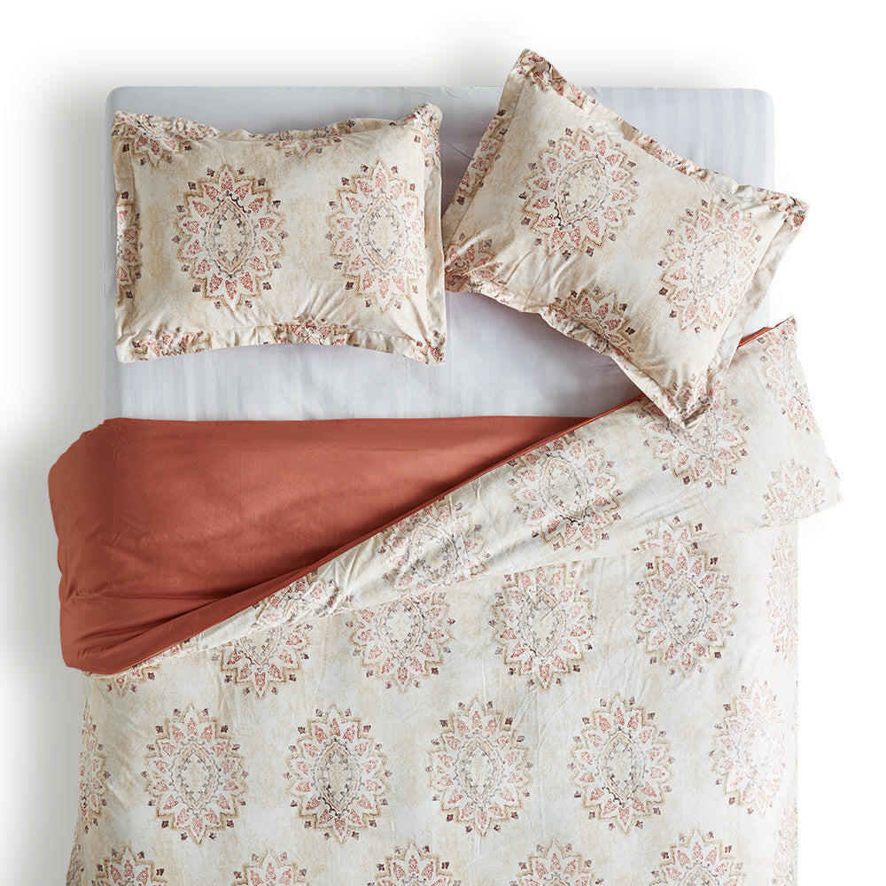 Damask Pattern Printed Duvet Cover Set.