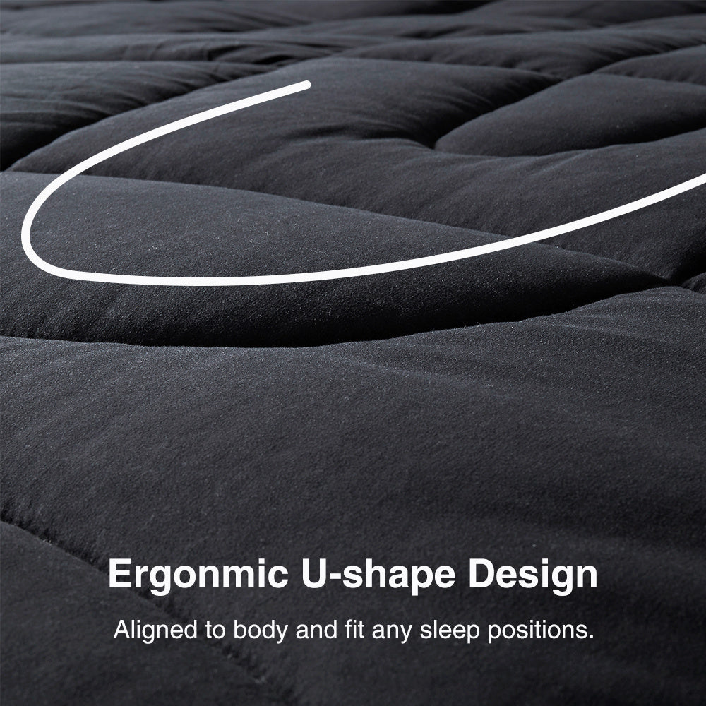 All Season U-Shape Reversible Cooling Comforter Black and Grey.