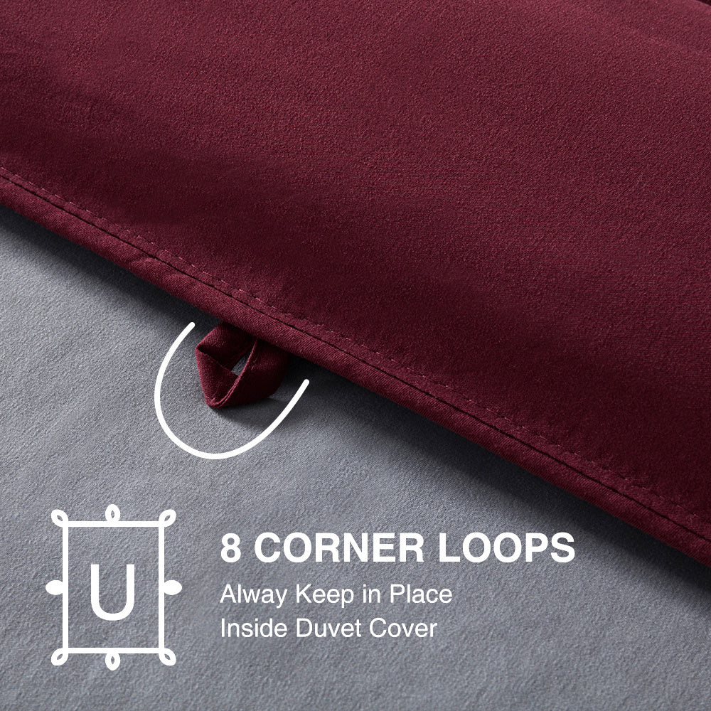 All Season U-Shape Reversible Cooling Comforter Burgundy and Grey.