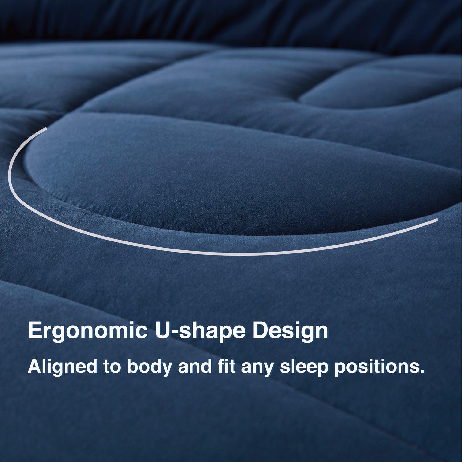 All Season U-Shape Reversible Cooling Comforter Navy Blue and Grey.