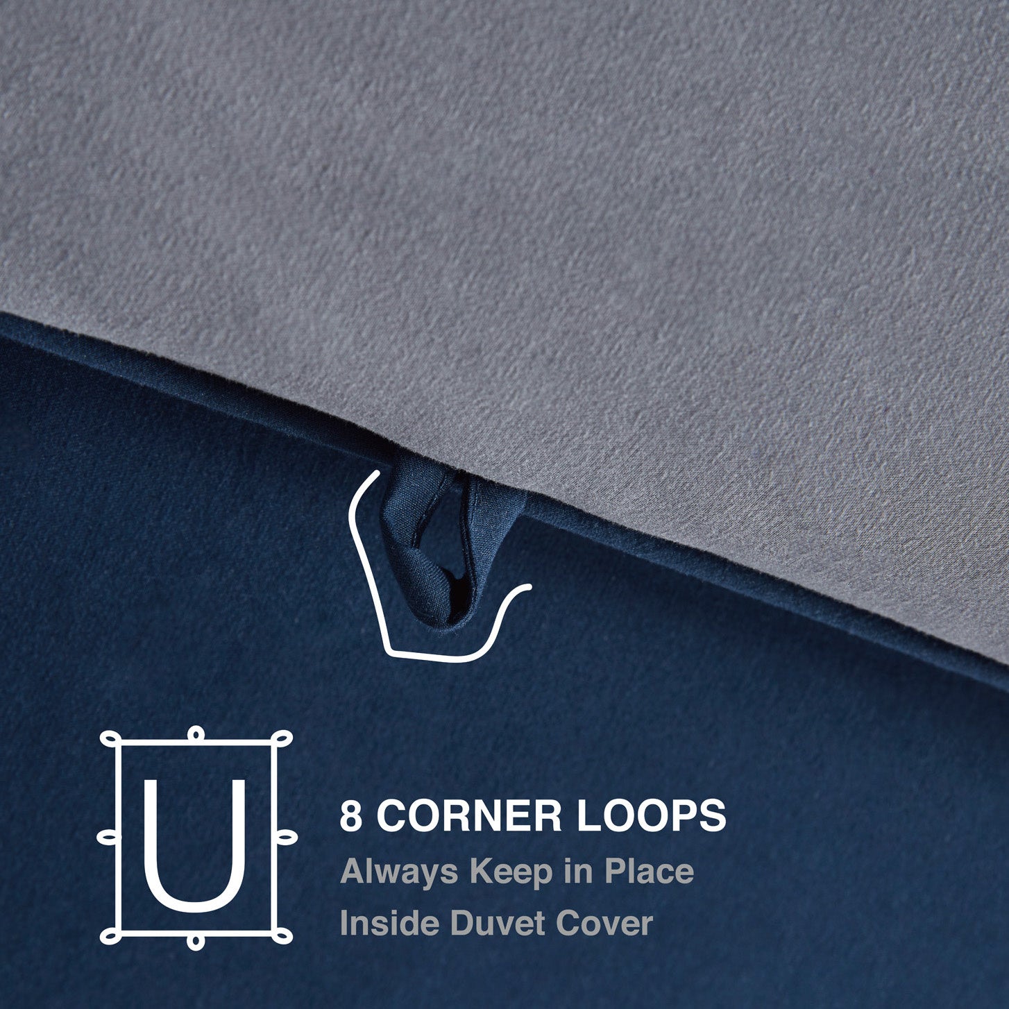 All Season U-Shape Reversible Cooling Comforter Navy Blue and Grey.