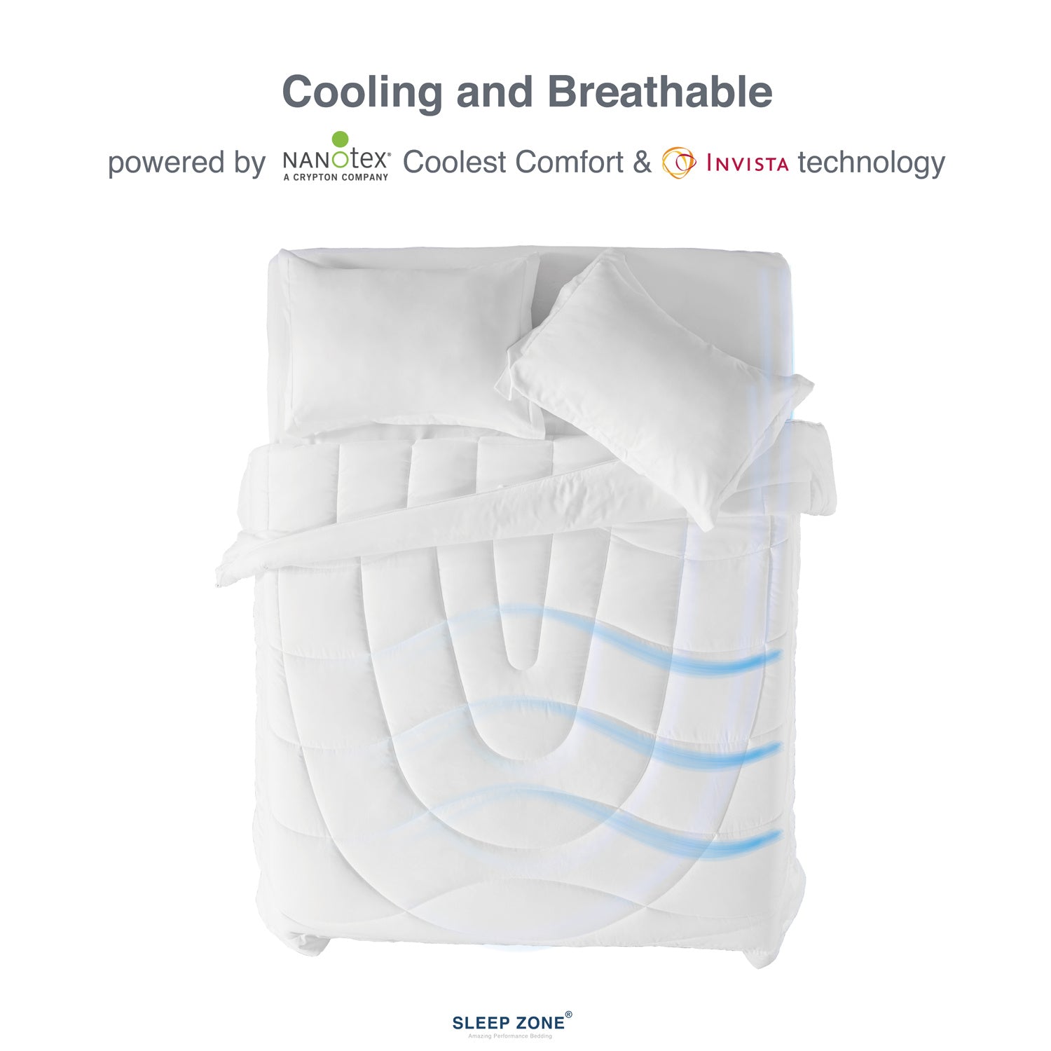 All Season U-Shape Reversible Cooling Comforter Classic White.