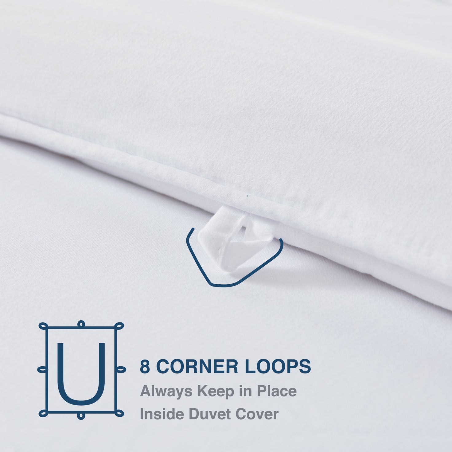 All Season U-Shape Reversible Cooling Comforter Classic White.