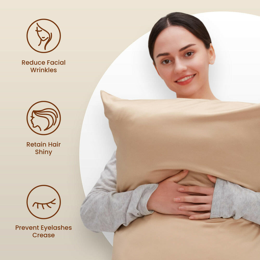 Sleep Zone® Luxe Norishing Skin-friendly Satin Pillowcases.