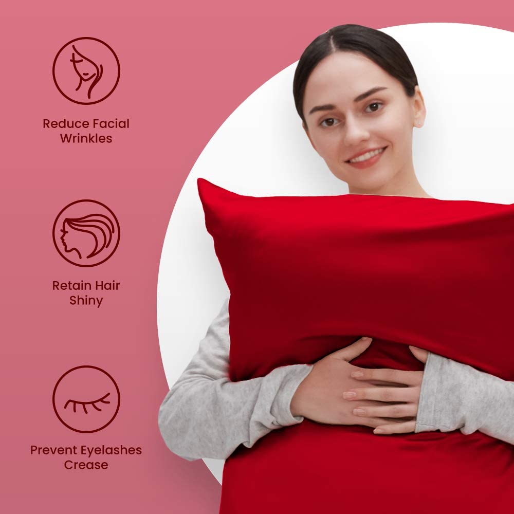Sleep Zone® Luxe Norishing Skin-friendly Satin Pillowcases.