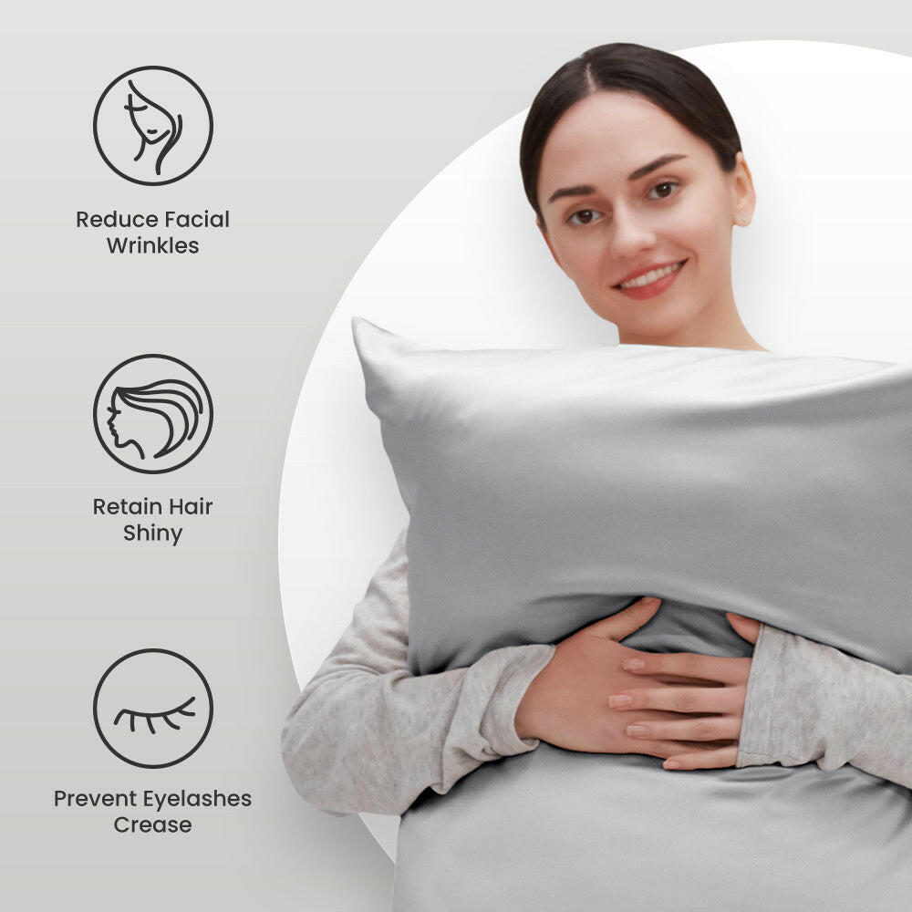 Sleep Zone® Luxe Norishing Skin-friendly Satin Pillowcases.