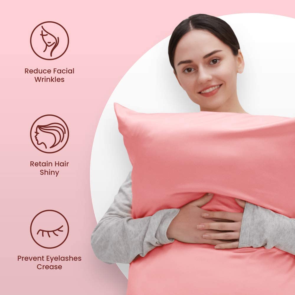 Sleep Zone® Luxe Norishing Skin-friendly Satin Pillowcases.