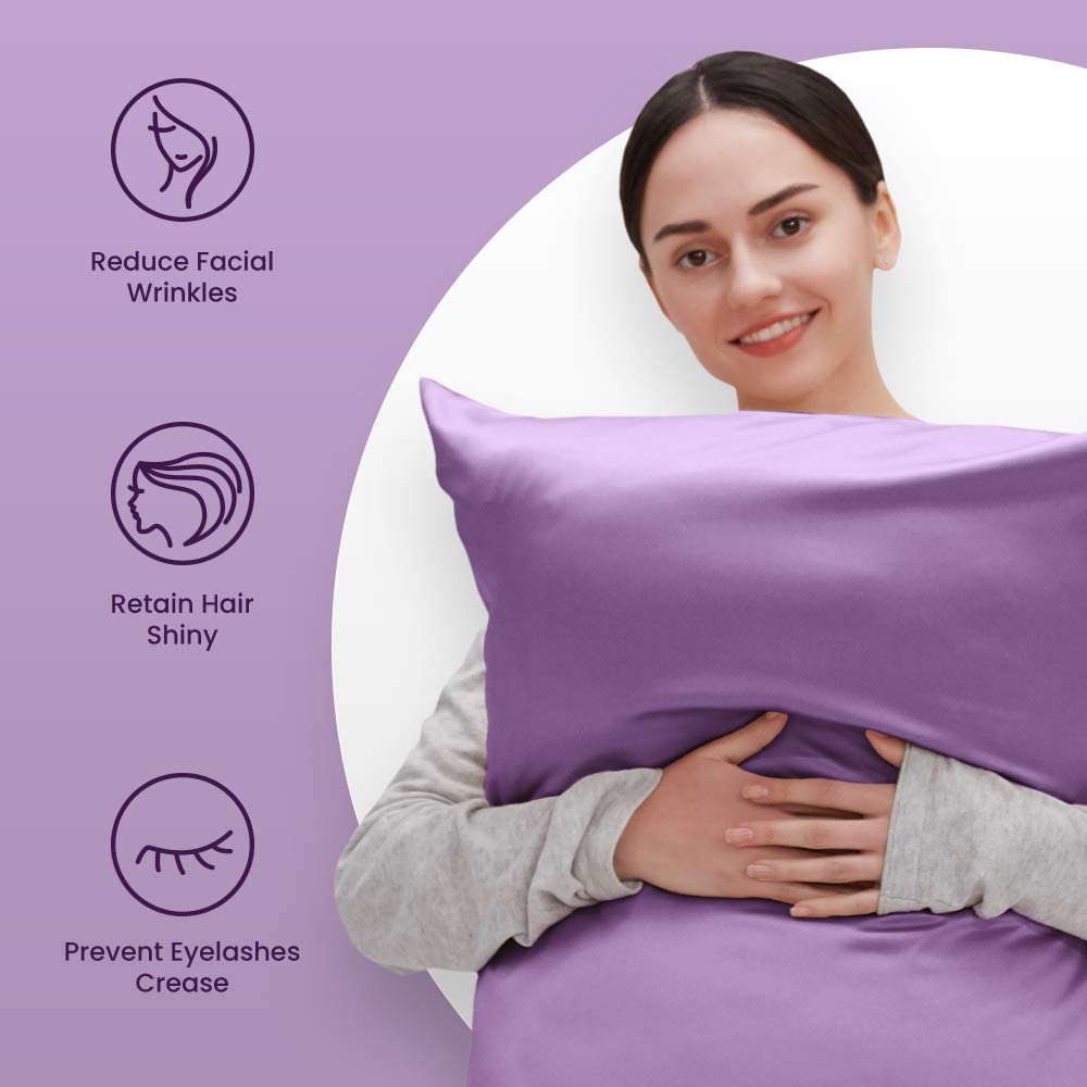Sleep Zone® Luxe Norishing Skin-friendly Satin Pillowcases.