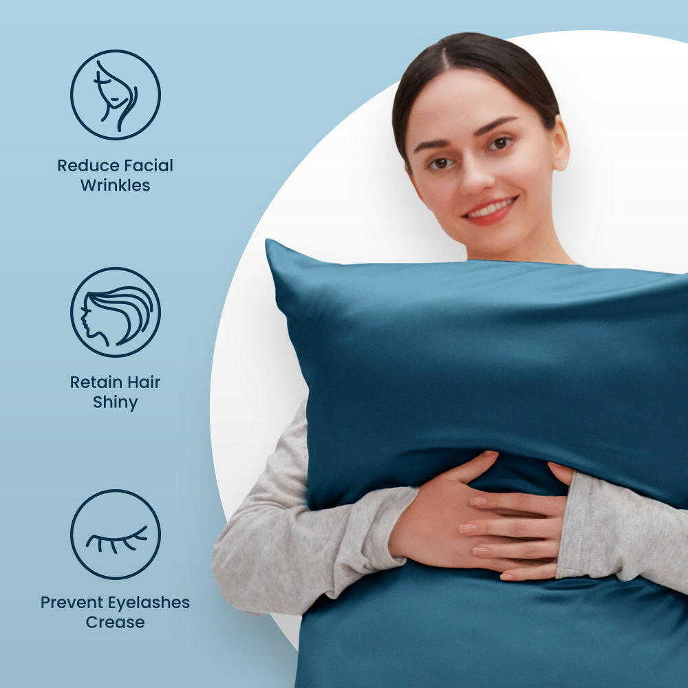 Sleep Zone® Luxe Norishing Skin-friendly Satin Pillowcases.